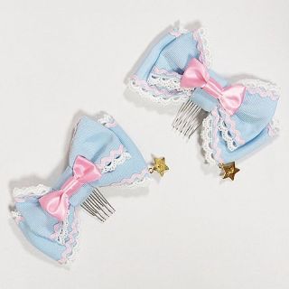 アンジェリックプリティー(Angelic Pretty)のangelic pretty Fantasic 配色リボンコーム　ロリィタ(バレッタ/ヘアクリップ)