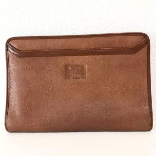 バーバリー(BURBERRY)のvintage Burberrys leather clutch bag(クラッチバッグ)