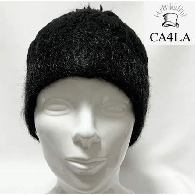 CA4LA(カシラ)の【美品】CA4LA カシラ 日本製 モヘア×リーフ(葉)模様編みニットキャップ メンズの帽子(ニット帽/ビーニー)の商品写真