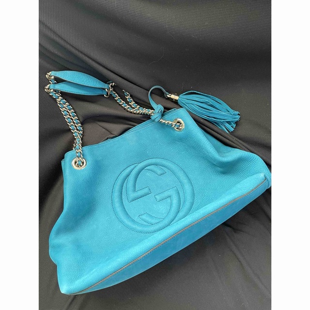 日本限定モデル】 Gucci ソーホー チェーンバッグ ブルー GUCCI