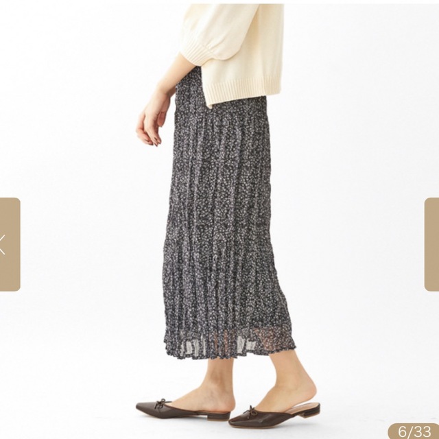 flower(フラワー)のchic washer skirt～ｼｯｸﾜｯｼｬｰｽｶｰﾄ レディースのスカート(ひざ丈スカート)の商品写真