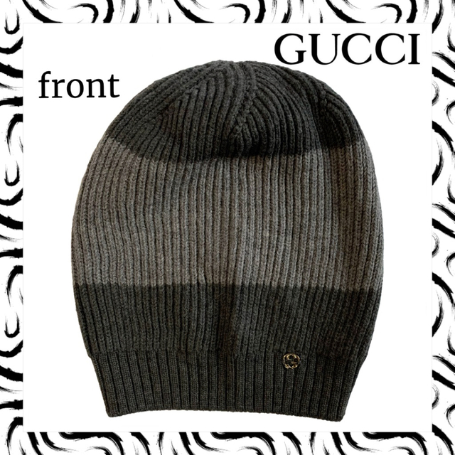 Gucci(グッチ)の【新品未使用】GUCCI  ロゴ付き ビーニー メンズの帽子(ニット帽/ビーニー)の商品写真