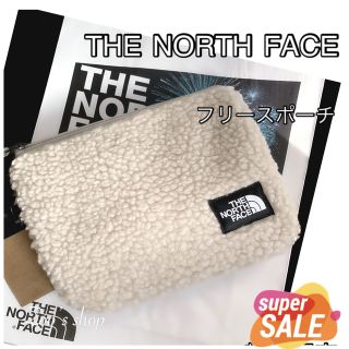 ザノースフェイス(THE NORTH FACE)のノースフェイス　スクエア型フリースポーチ　ボアポーチ　ベージュ日本未発売品(ポーチ)