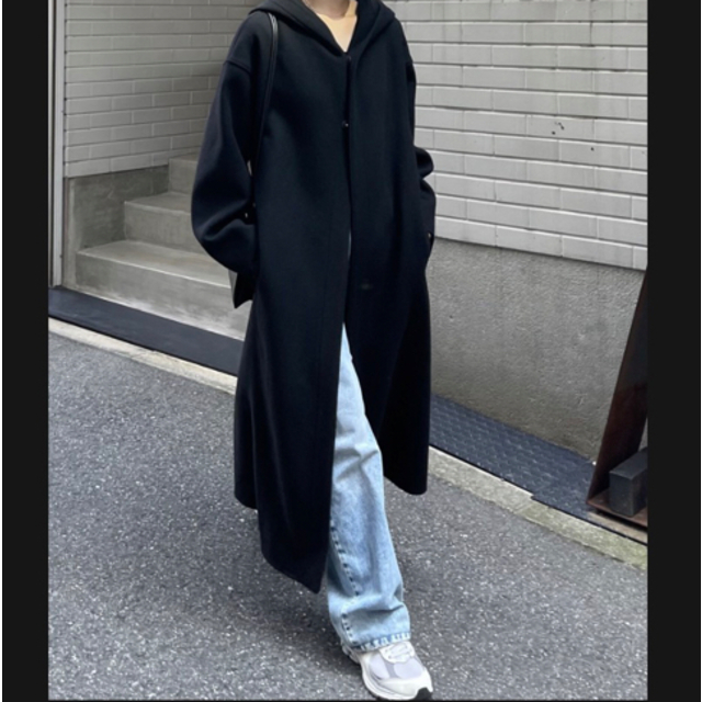 Ann様専用FASHIRU【新品】melton hoodie long coat レディースのジャケット/アウター(ロングコート)の商品写真