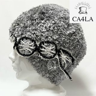 カシラ(CA4LA)の【美品】CA4LA カシラ モコモコがめっちゃ可愛い♪コットンレース付キャップ(ニット帽/ビーニー)