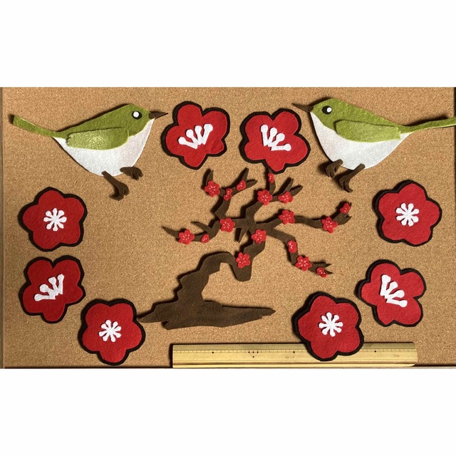 ウグイス(大)＆梅 壁面飾り | フリマアプリ ラクマ