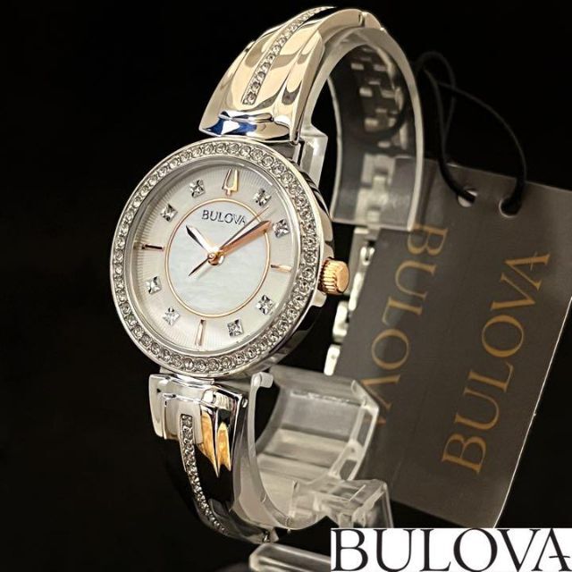 紺×赤 【ネックレス付】BULOVA/ブローバ/レディース腕時計/お洒落/展示