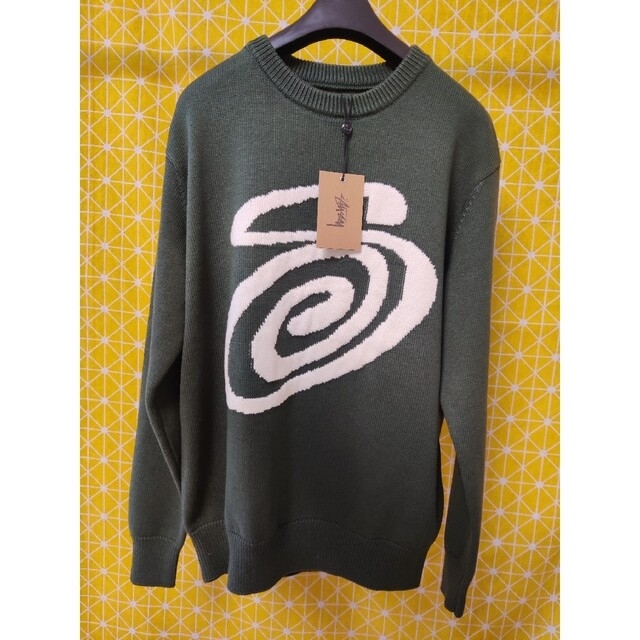 STUSSY CURLY S SWEATER ニットセーターグリーンXL - ニット