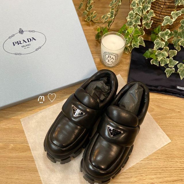 PRADA プラダ モリノスソフトレザーローファー 35.5 22.5cm wzd4Kb6klK