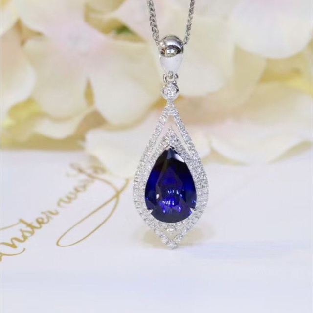 天然 ロイヤルブルーサファイア ダイヤ  ペンダントトップ3.06ct f