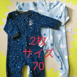 ユニクロ(UNIQLO)のユニクロ　あったか　ロンパース　70 ２枚(ロンパース)