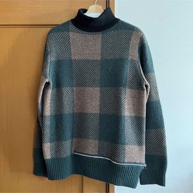 sacai BUFFALO CHECK PULLOVER ZIPKNIT ニットメンズ