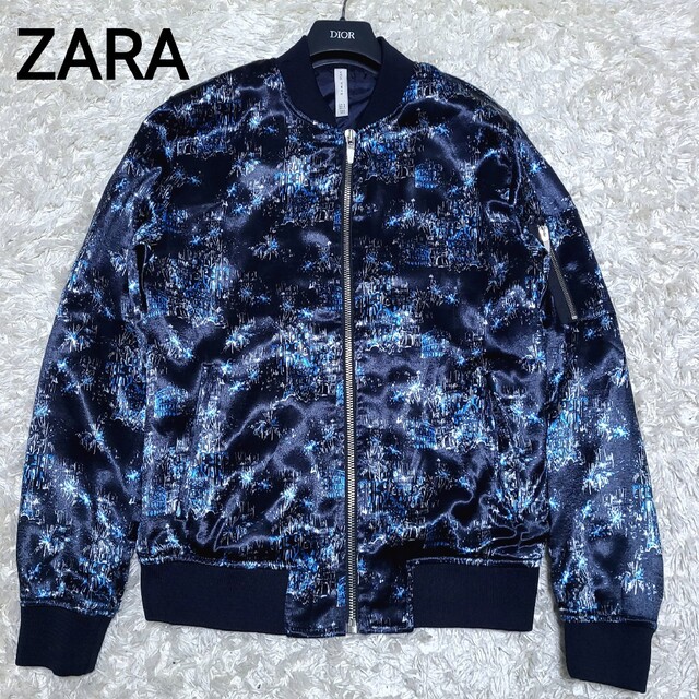 ZARA 総柄 ブルゾン ジャケット