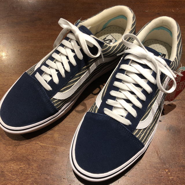 VANS オールドスクール コンフィクッシュ　紺 ボーダー柄　28cmスニーカー