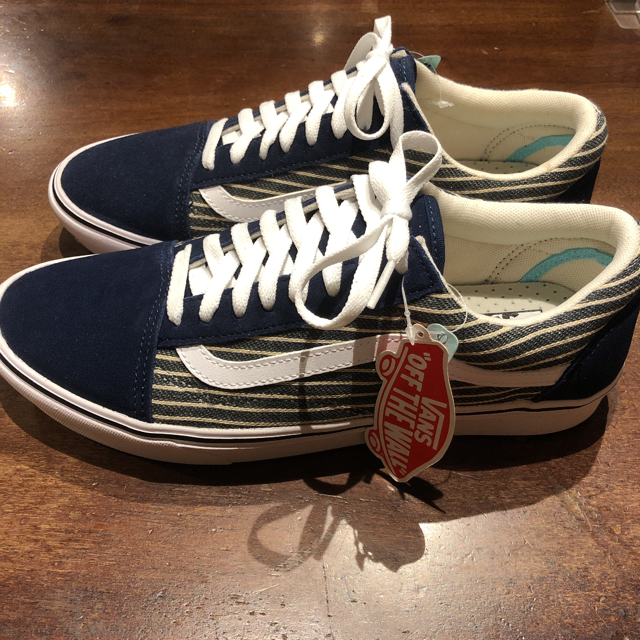 VANS オールドスクール コンフィクッシュ　紺 ボーダー柄　28cm