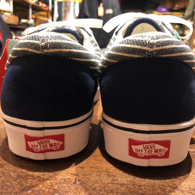 VANS オールドスクール コンフィクッシュ　紺 ボーダー柄　28cm