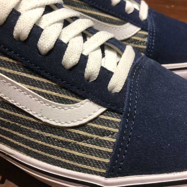 VANS オールドスクール コンフィクッシュ　紺 ボーダー柄　28cm