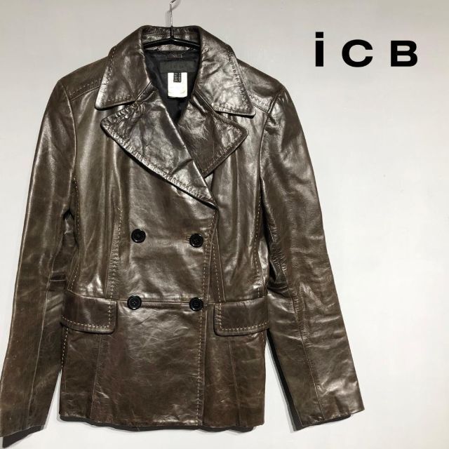 ICB アイシービー カーフレザー 牛革 レザージャケット レザーコート