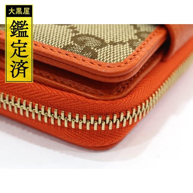 Gucci(グッチ)のGUCCI　グッチ　二つ折り財布　GGキャンバス　ベージュ　オレンジ【474】 レディースのファッション小物(財布)の商品写真