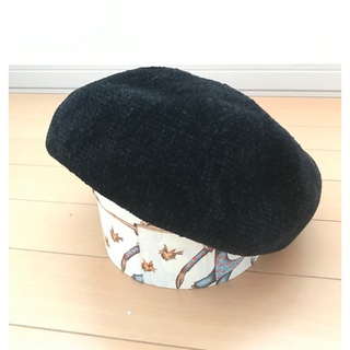 レイビームス(Ray BEAMS)のRAY BEAMS モール　ベレー帽　ブラック　美品(ハンチング/ベレー帽)