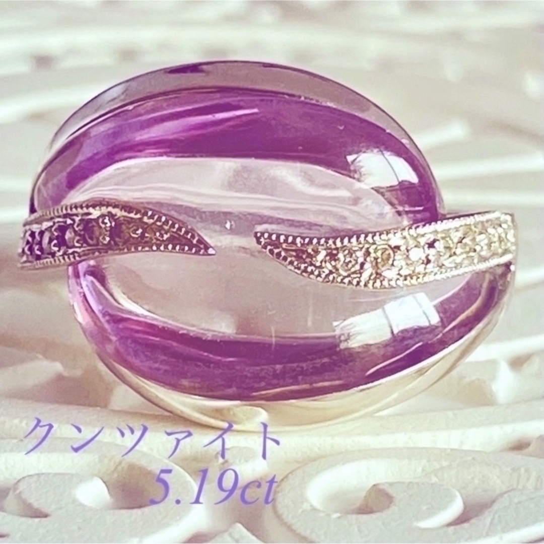 定番の冬ギフト パープルピンクのクンツァイト5.19ct サイズ9.8位