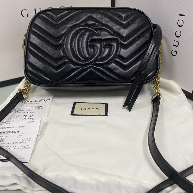人気総合 1回使用 レシート有り 百貨店購入 GUCCI グッチ ショルダー