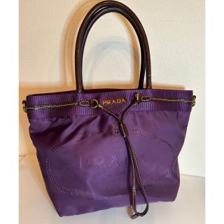 プラダ(PRADA)の美品　プラダ　トートバッグ　パープル(ハンドバッグ)