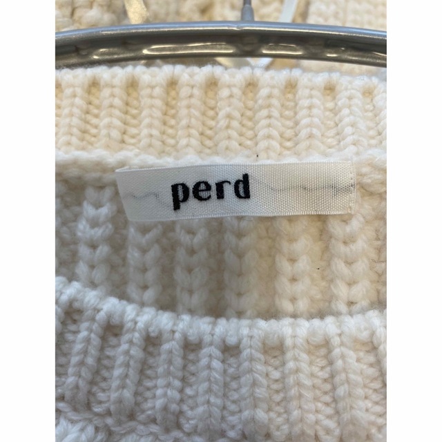 perd / Back open knit (White)