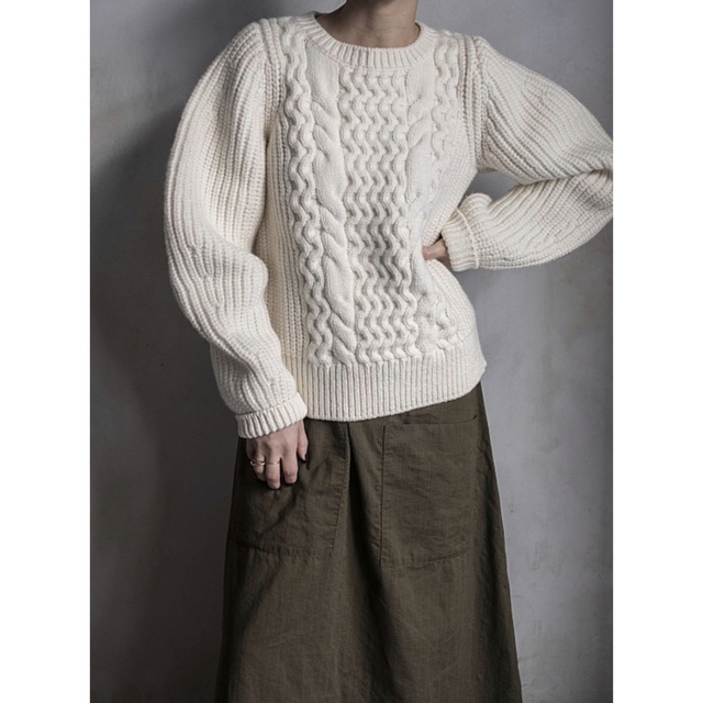 perd / Back open knit (White)