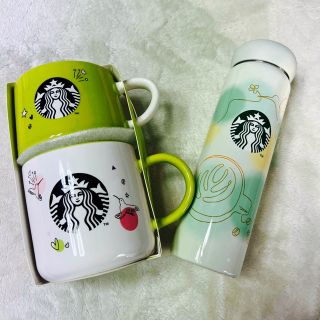 スターバックスコーヒー(Starbucks Coffee)のスターバックスコーヒー　ステンレス製魔法瓶andスタッキングマグ2個(タンブラー)