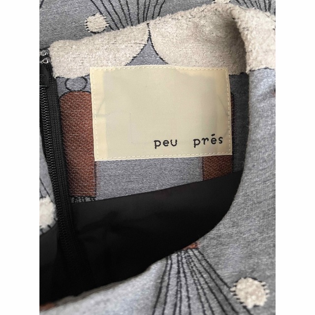 peu pres(プープレ)のプープレ peupres  泡立て器ジャガードワンピース グレー レディースのワンピース(ひざ丈ワンピース)の商品写真