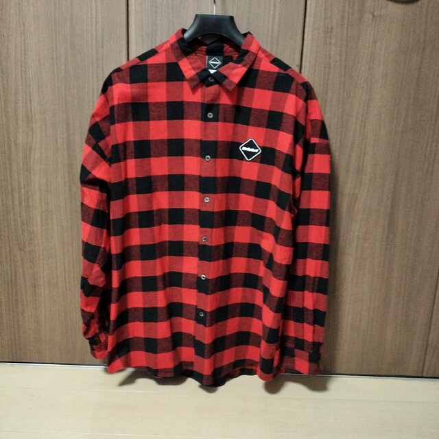 21aw fcrb「BIG LOGO BAGGY SHIRT」XL 赤 【オンラインショップ】 51.0