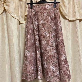 ウィルセレクション(WILLSELECTION)のウィルセレクション　花柄レーススカート　ピンク　Sサイズ(ひざ丈スカート)