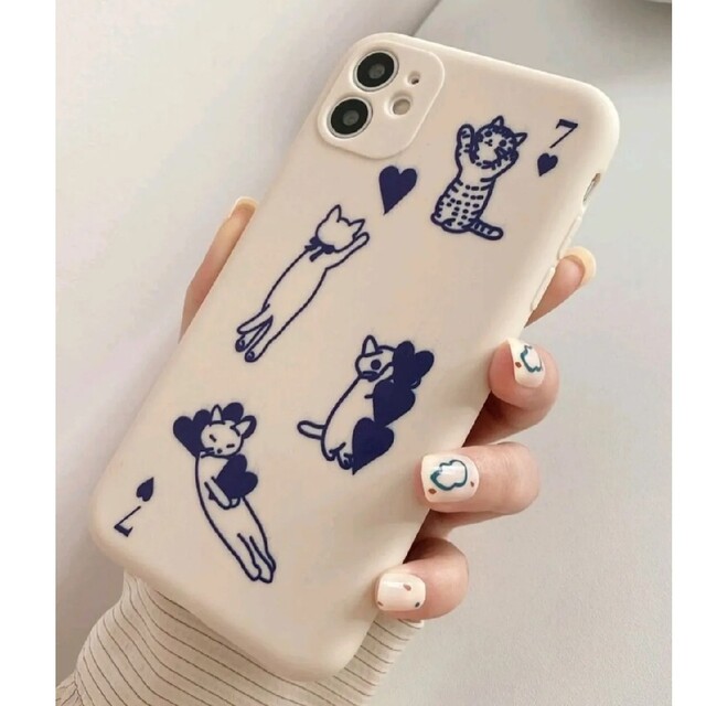 iPhone12mini　猫　ねこ　トランプ　かわいい　iPhoneケース スマホ/家電/カメラのスマホアクセサリー(iPhoneケース)の商品写真