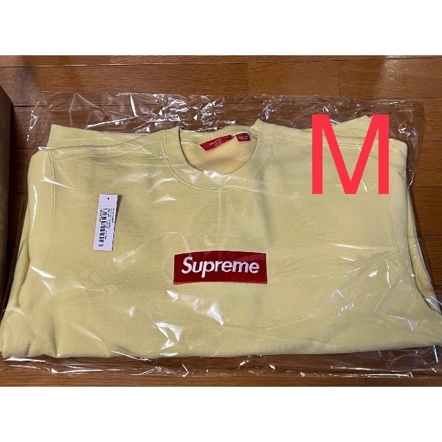 Supreme Box Logo Crewneck Pale Yellow