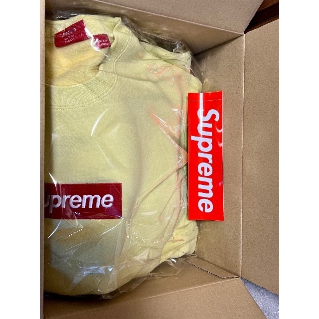 キムタクSupreme Box Logo Crewneck Pale Yellow