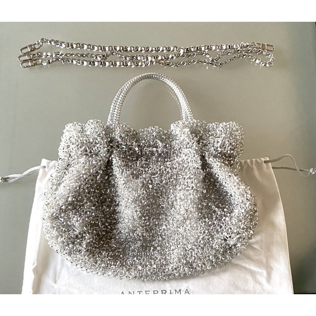 美品✨ アンテプリマ 4WAY ワイヤー バッグ グリッター シルバー-