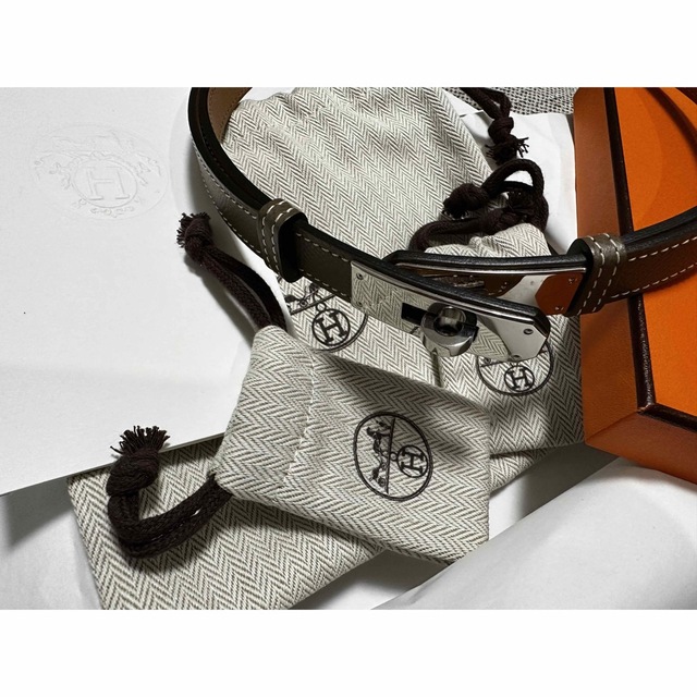 HERMES ケリーベルト 18 シルバー金具 エトゥープ