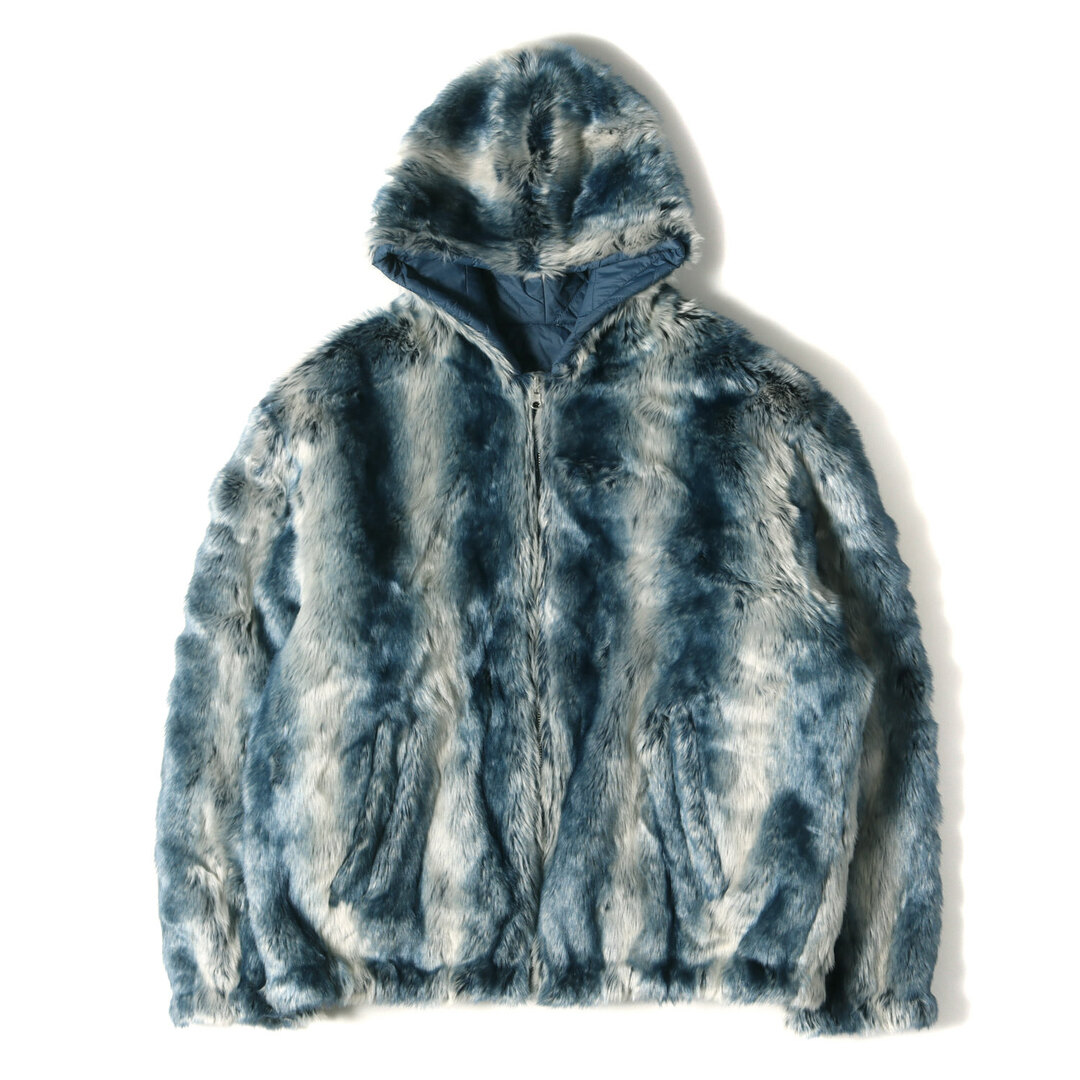 Supreme シュプリーム ジャケット サイズ:L フェイクファー リバーシブル フードジャケット Faux Fur Reversible  Hooded Jacket 20AW アイスブルー アウター ブルゾン 【メンズ】【中古】