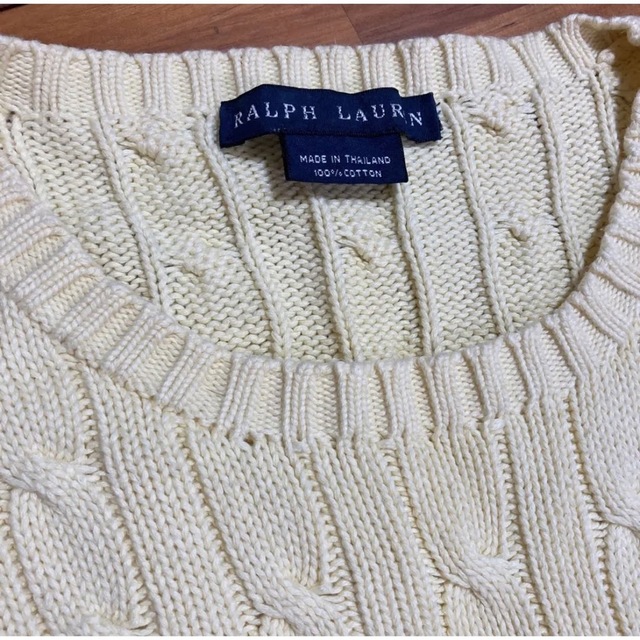 Ralph Lauren(ラルフローレン)のラルフローレン　ケーブルニット　バニラ色 レディースのトップス(ニット/セーター)の商品写真