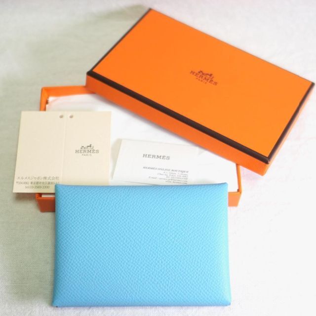 エルメス HERMES カルヴィデュオ セレステ エプソン 水色 Z刻印