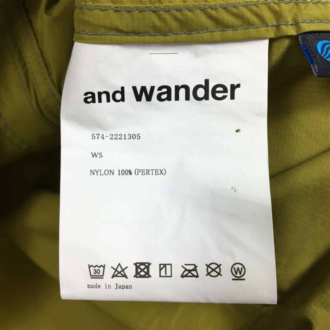 and wander(アンドワンダー)のWOMENs S  アンドワンダー パーテックス ウィンド ジャケット PERTEX wind jacket ウィンドシェル フーディ AND WANDER 5742221305 イエロー系 レディースのファッション小物(その他)の商品写真