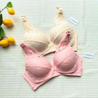 新品 ✿ 2枚組 大人かわいい マタニティブラ 授乳ブラ ノンワイヤー(マタニティ下着)