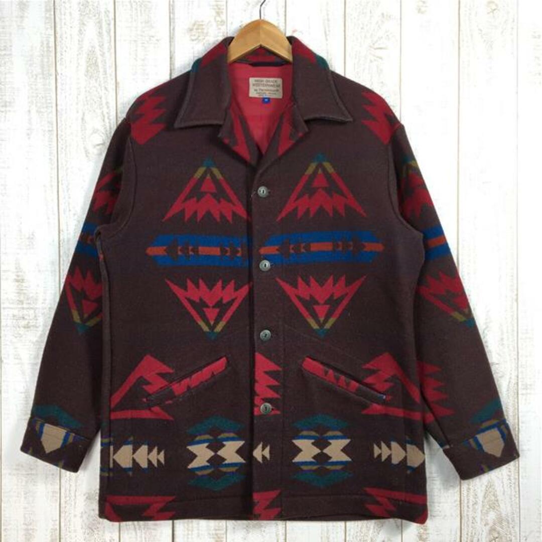 MENs M  ペンドルトン 1980s High Grade Western Wear ネイティヴ ウール ブランケット ハーフ コート ジャケット カーディガン ビンテージ 入手困難 PENDLETON ブラウン系