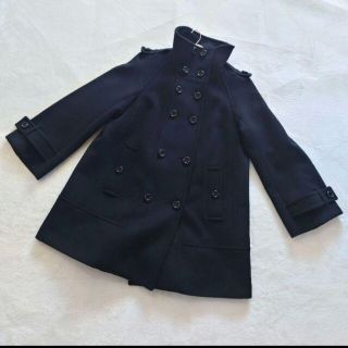 BURBERRY - BURBERRY LONDON カシミヤ混ウールコート 黒 ベルト 9号の