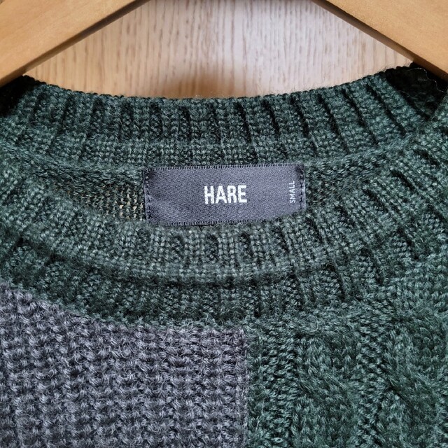 HARE(ハレ)のニット　HARE　グリーン　Sサイズ メンズのトップス(ニット/セーター)の商品写真