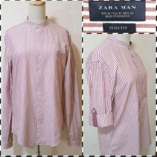 ザラ(ZARA)のZARA MAN★2WAY★ストライプ★ロールアップ★マンダリンカラー★長袖(シャツ)