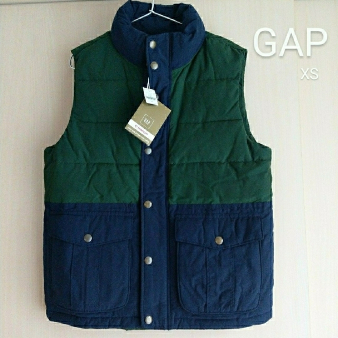 GAP(ギャップ)のギャップ メンズ 中綿 ベスト ネイビー グリーン XS メンズのジャケット/アウター(ダウンベスト)の商品写真