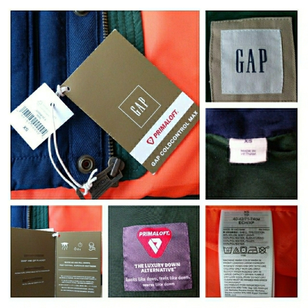 GAP(ギャップ)のギャップ メンズ 中綿 ベスト ネイビー グリーン XS メンズのジャケット/アウター(ダウンベスト)の商品写真