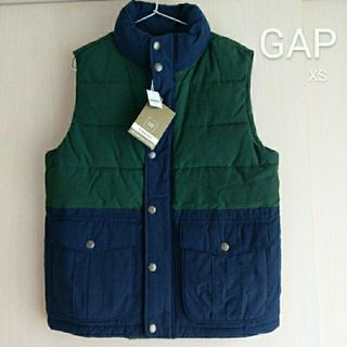 ギャップ(GAP)のギャップ メンズ 中綿 ベスト ネイビー グリーン XS(ダウンベスト)